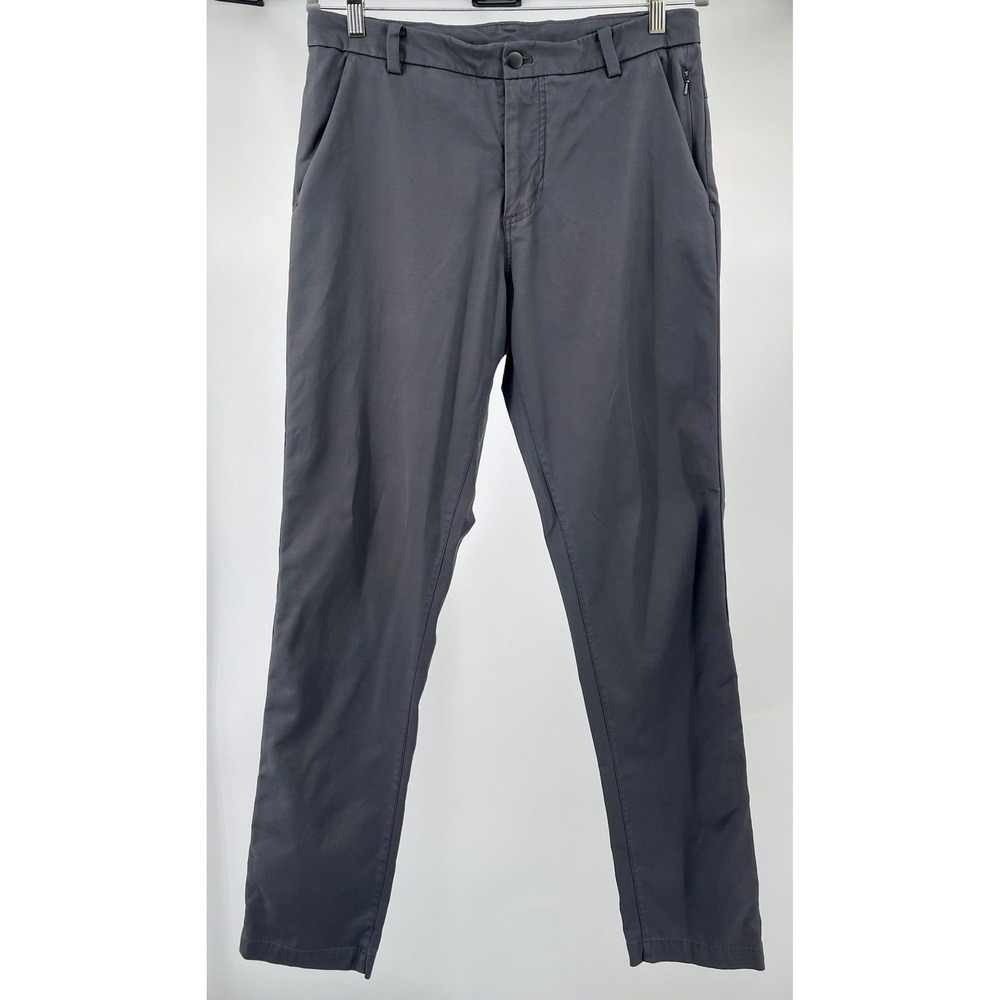 Lululemon Commission Style Pants Men 32 Gray Chino Trouser Tapered 31"